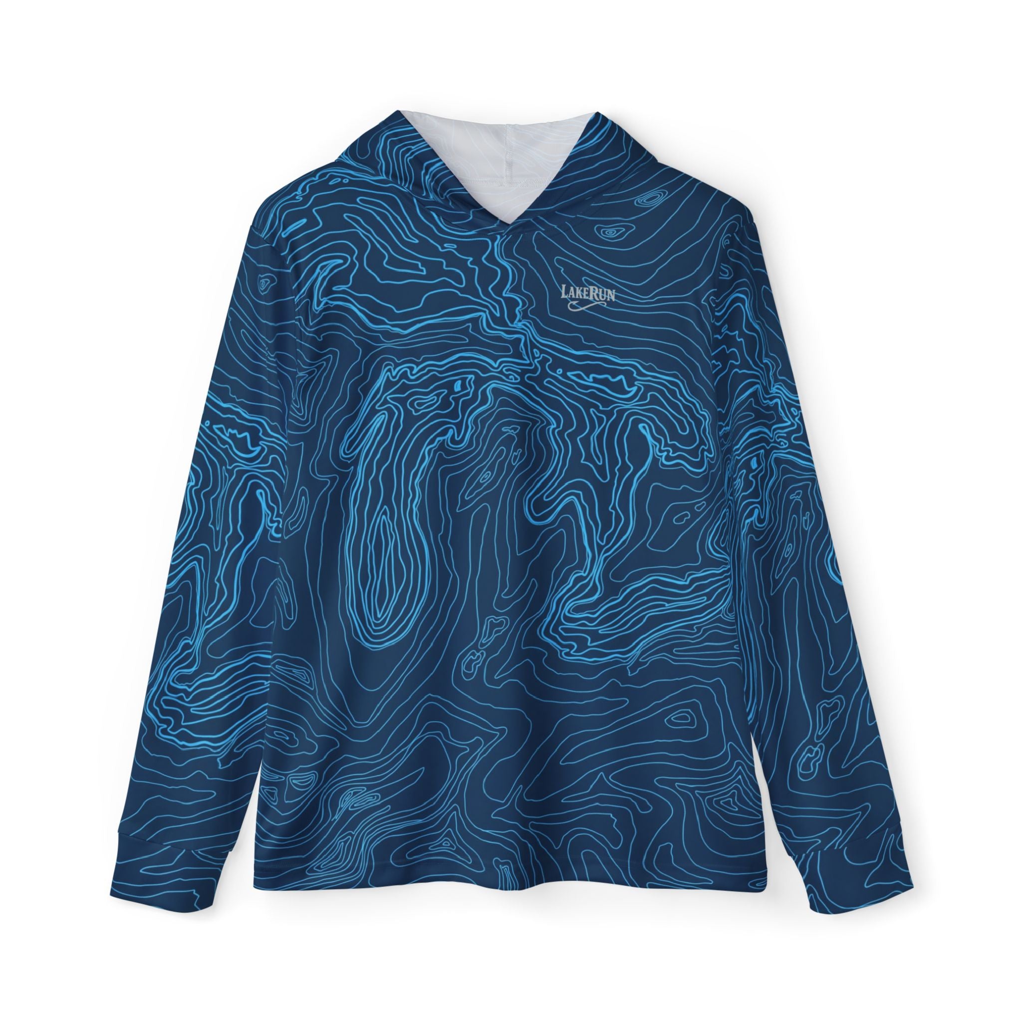 “Great Lakes Topo-Steelwater” UPF 50 Performance Hoodie