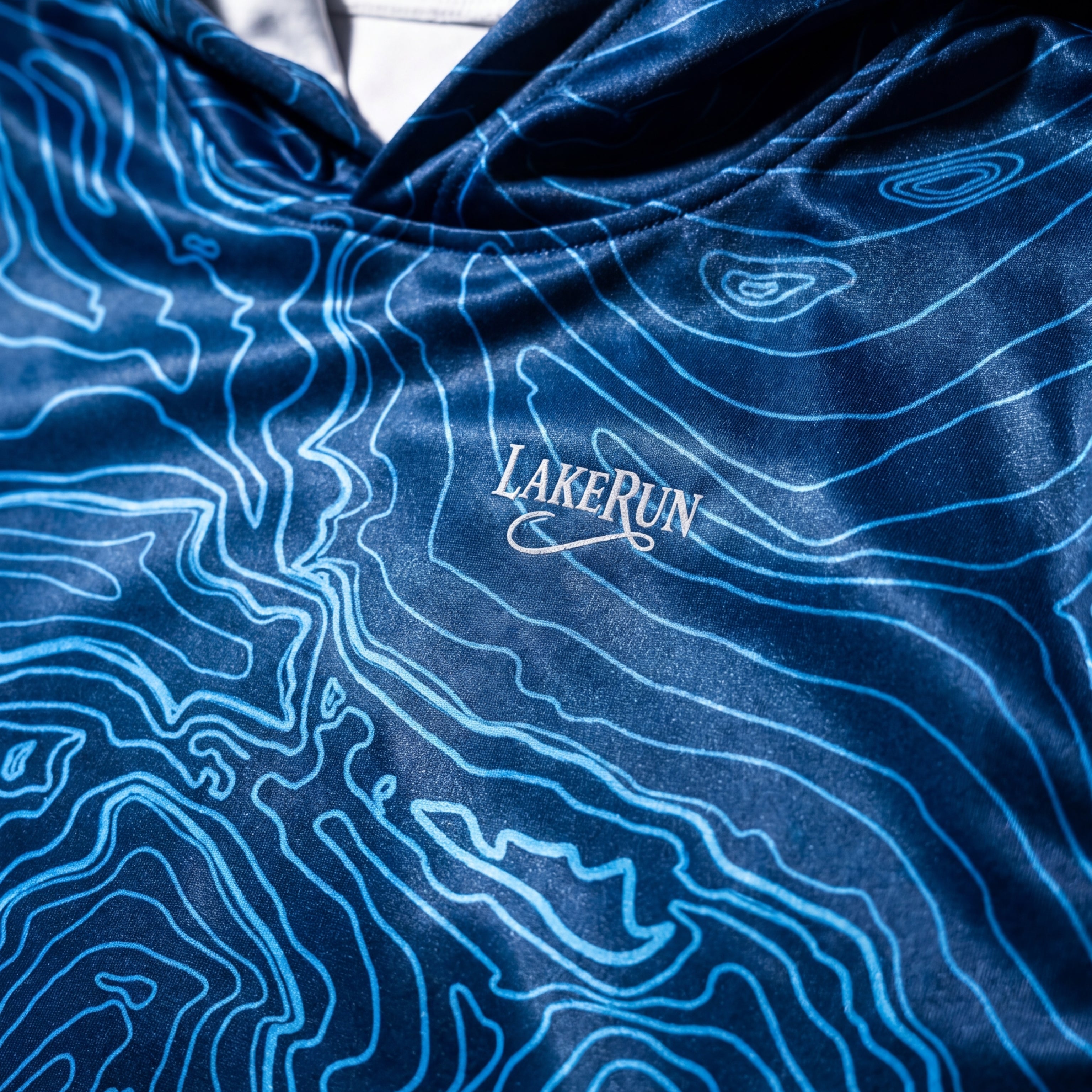 “Great Lakes Topo-Steelwater” UPF 50 Performance Hoodie