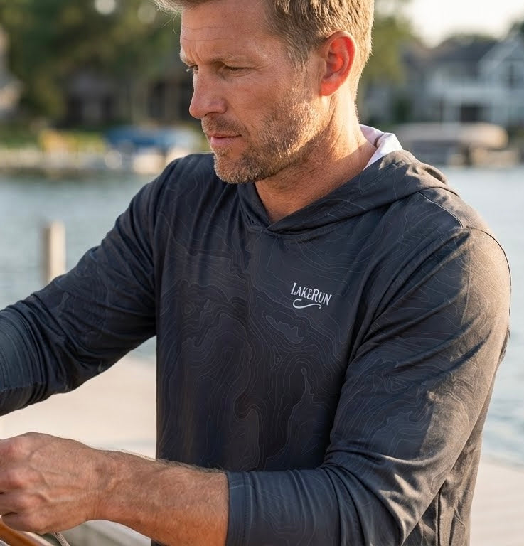 “Great Lakes Topo-Abyss” UPF 50 Performance Hoodie