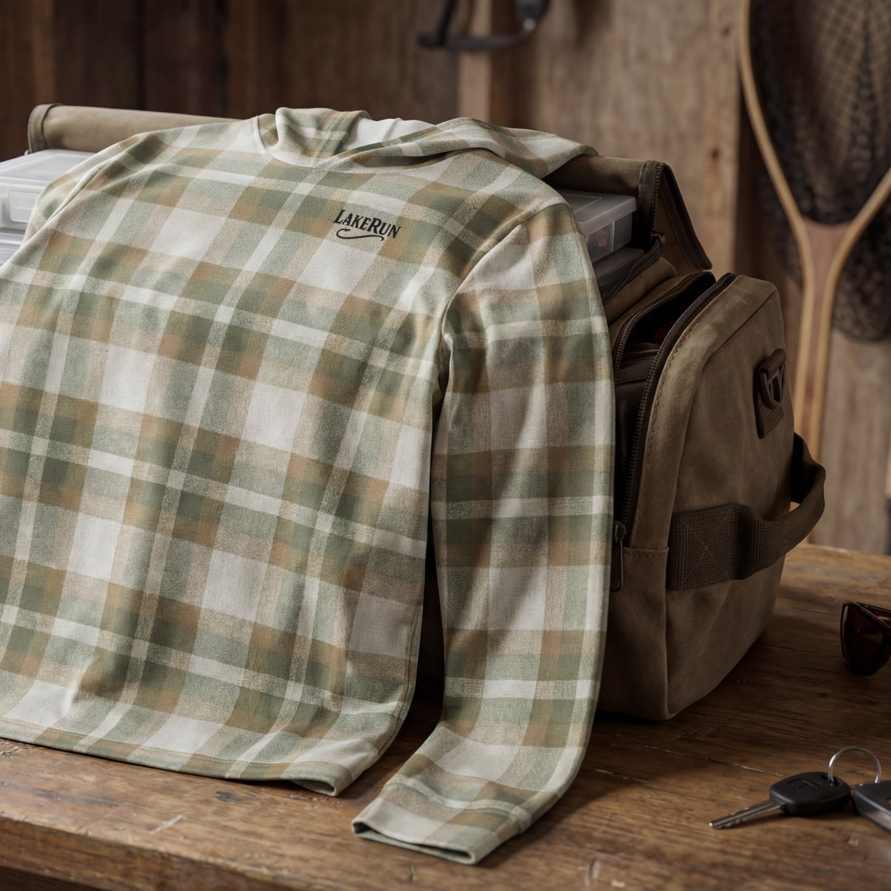 “Spring Run” Plaid UPF 50 Performance Hoodie