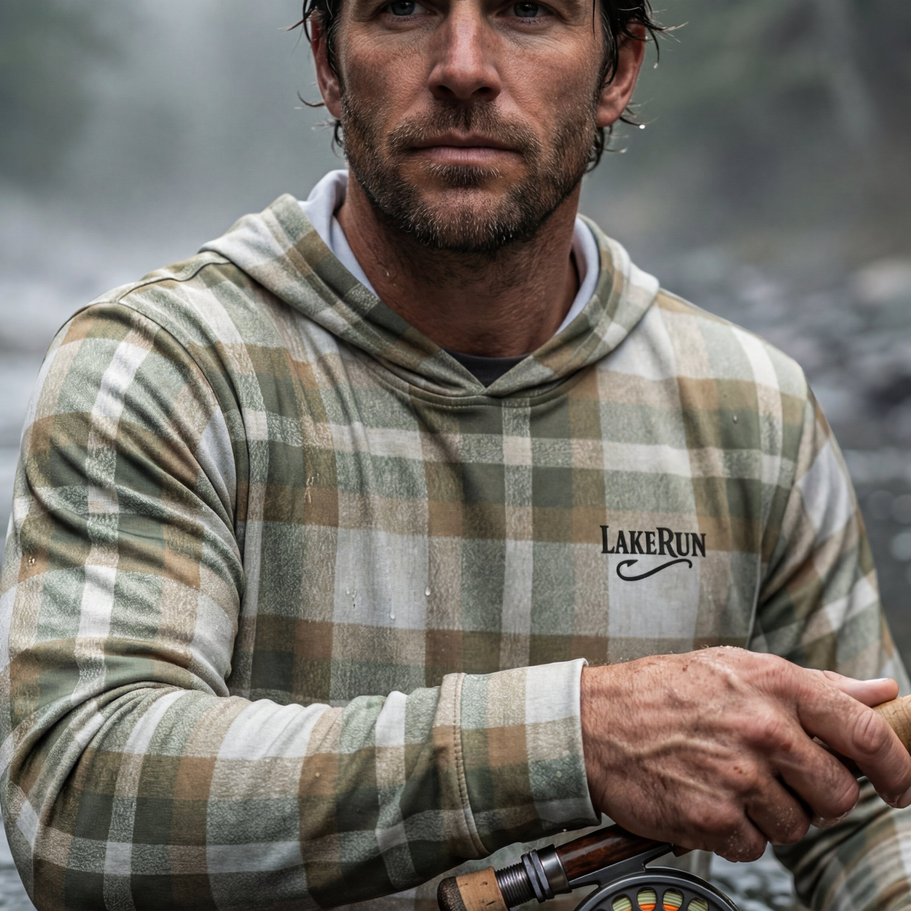 “Spring Run” Plaid UPF 50 Performance Hoodie