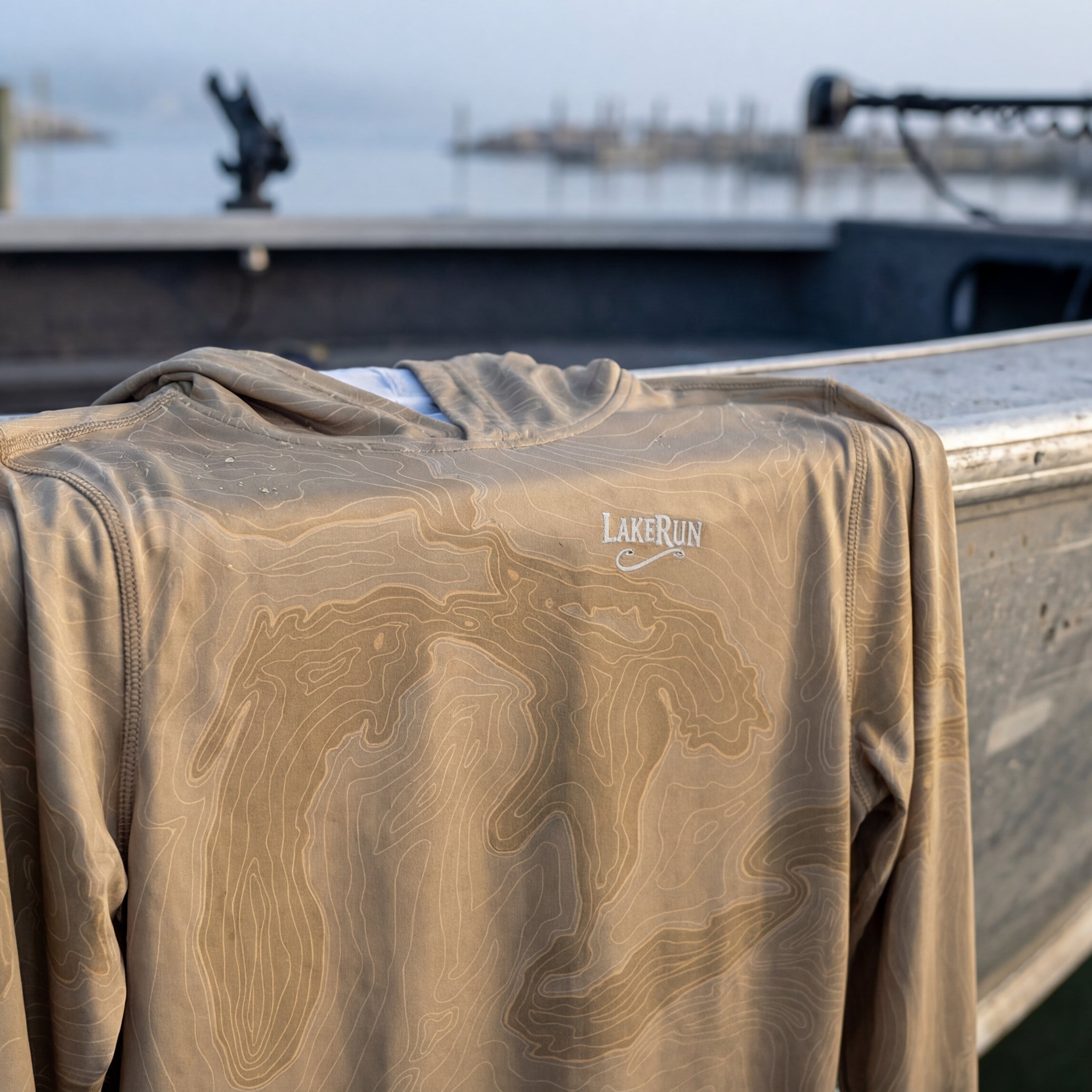 “Great Lakes Topo-Shallows” UPF 50 Performance Hoodie