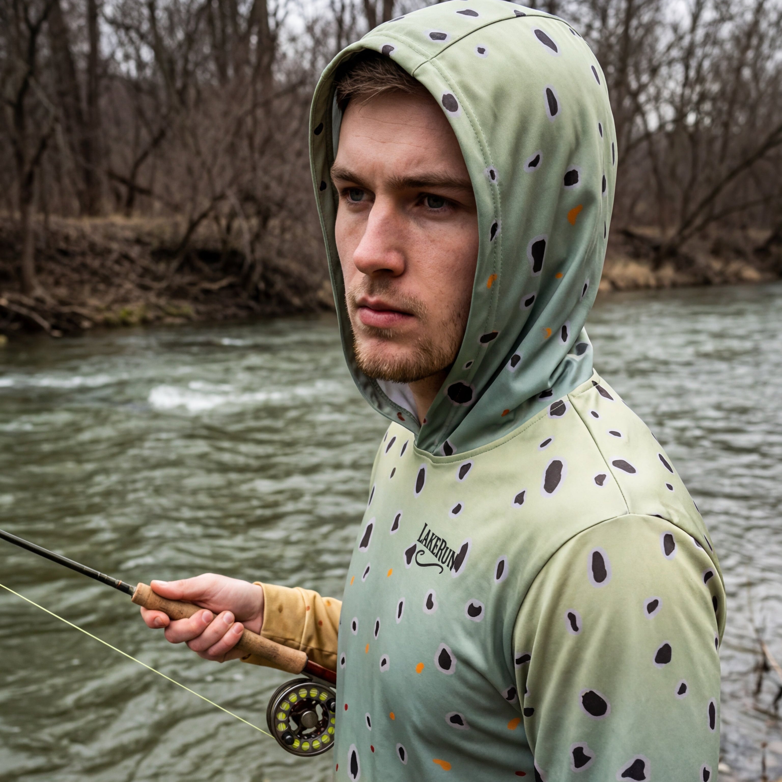 “LakeRun Brown Trout” UPF50 Performance Hoodie