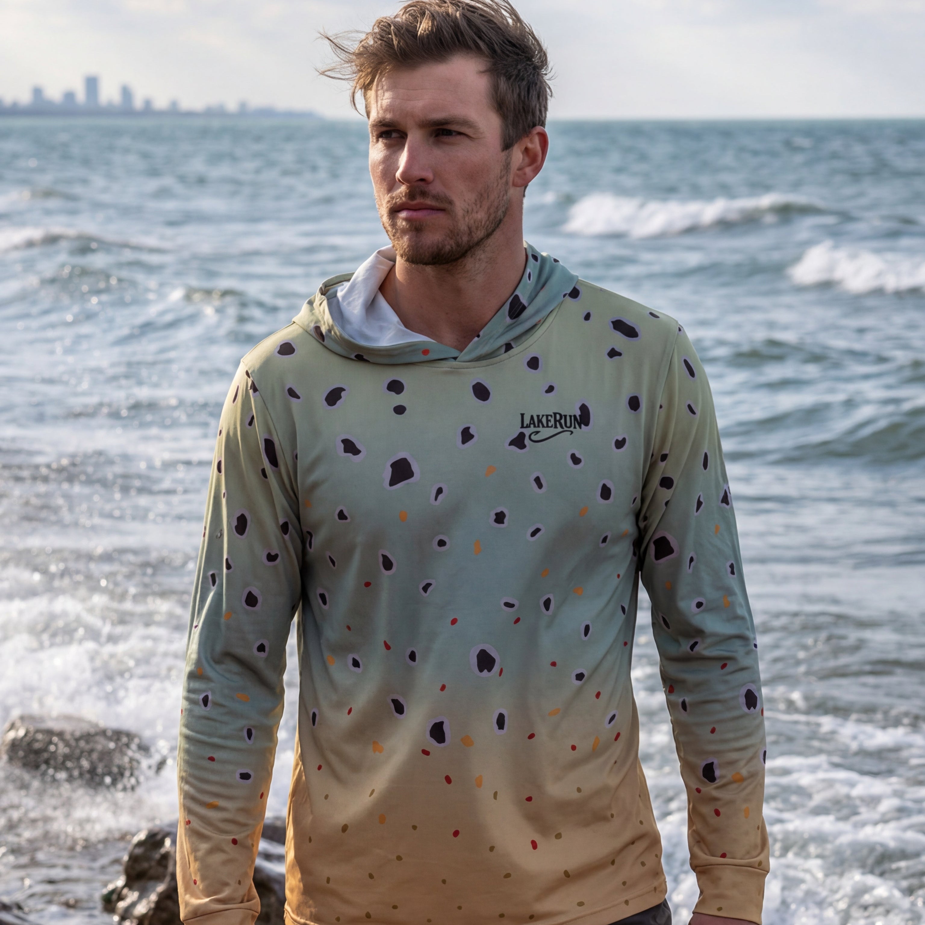 “LakeRun Brown Trout” UPF50 Performance Hoodie