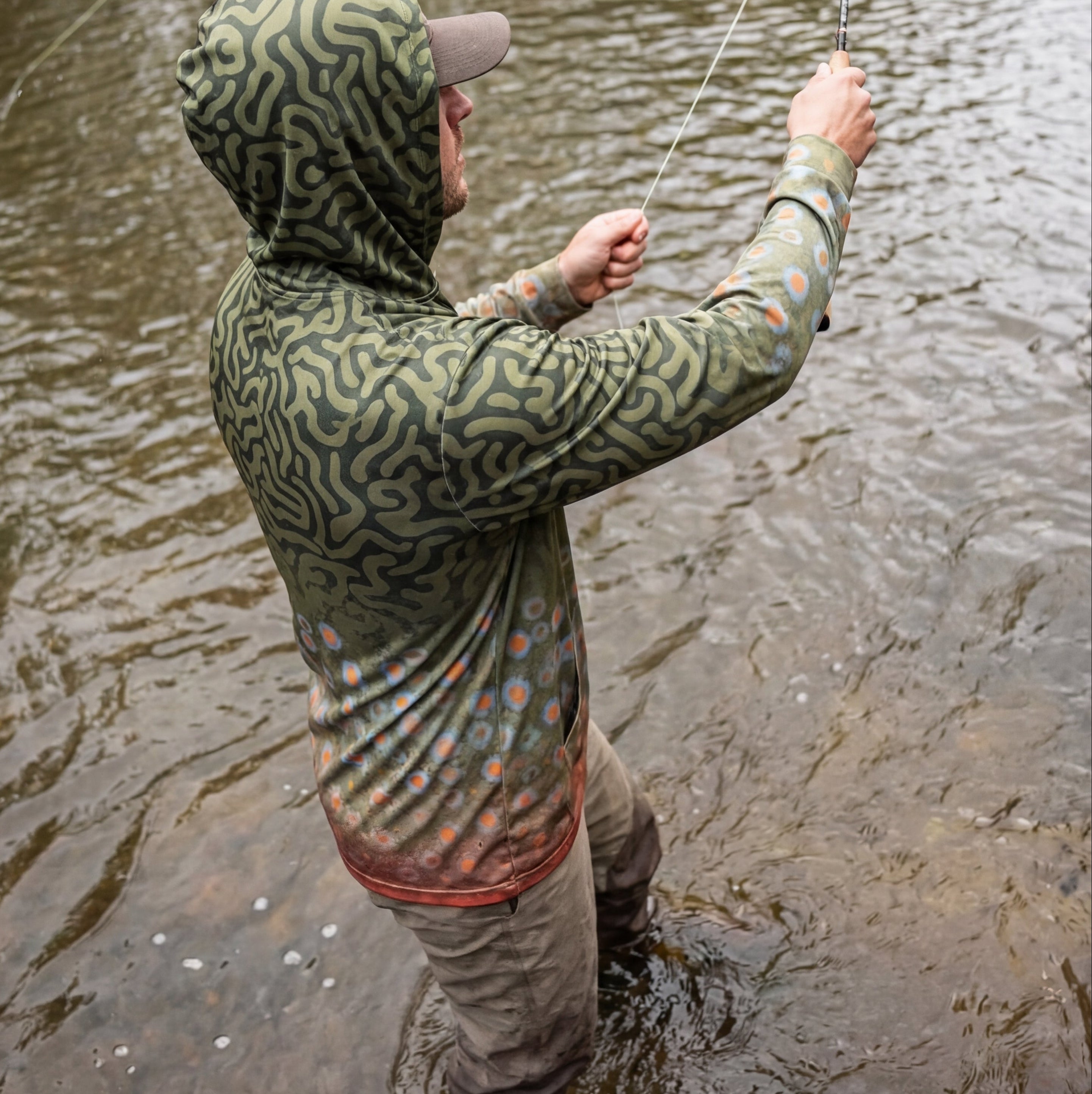 “Coaster Brook Trout” UPF50 Performance Hoodie